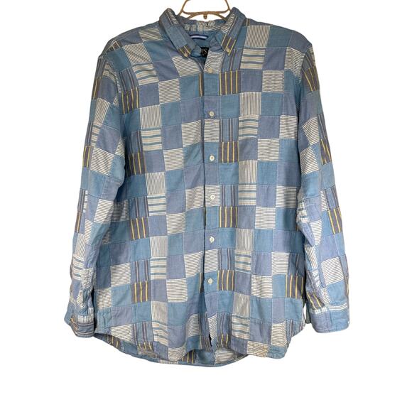 Chaps Y2K Vintage Plaid Patchwork Button Down Shirt Men’s Large Long Sleeve - Picture 1 of 6